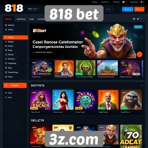 Análise da interface do site 818 bet